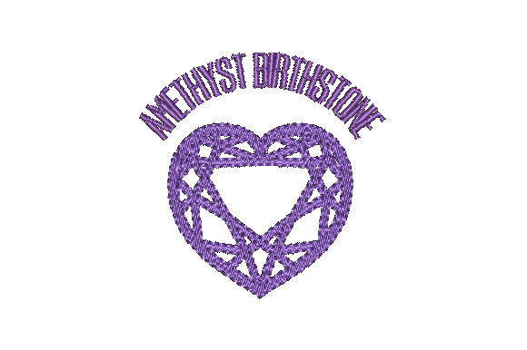Amethyst Birthstone Faceted Heart