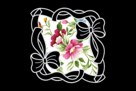 Bows Satin Applique Quilt Block