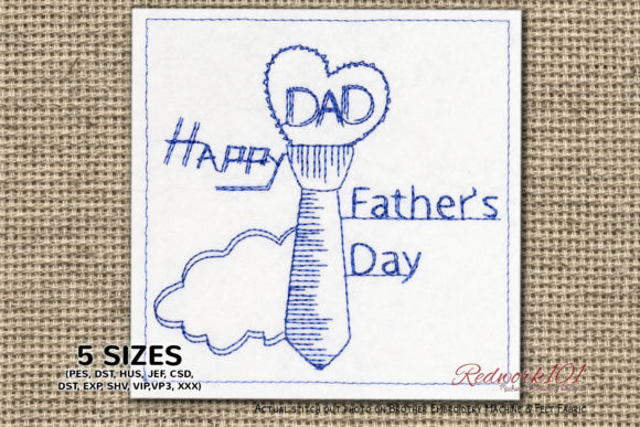 DAD Tie Embroidery Design