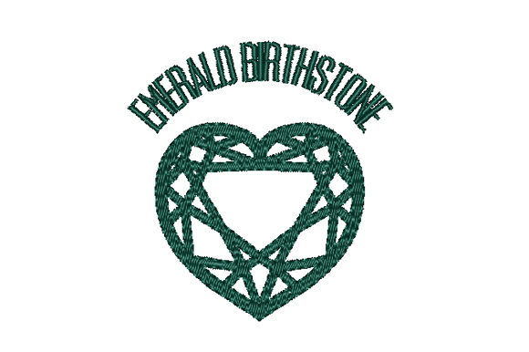 Emerald Birthstone Faceted Heart