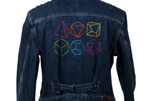 Linework Dice: Geeky Embroidery Design