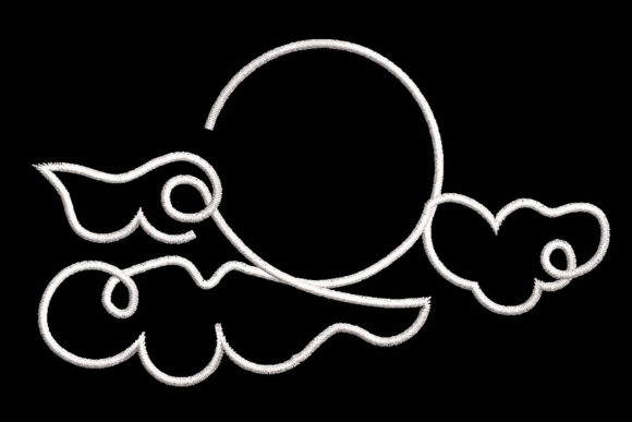 Minimalistic One Line Clouds and Sun