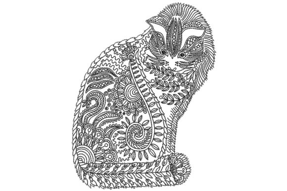 Ornamental Cat Embroidery