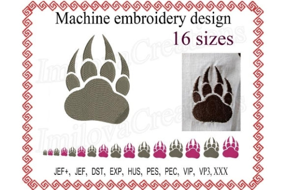 Paw with Claws: A Bold Embroidery Design