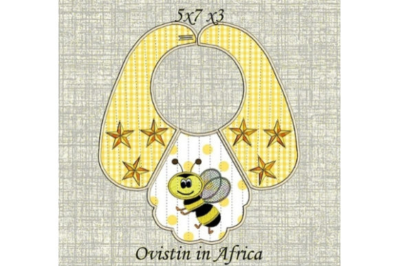 Yellow Bee Baby Bib for Small Hoops